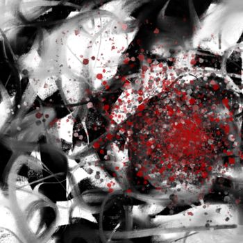 Arte digitale intitolato "Pain - Red 2" da Cila, Opera d'arte originale, Pittura digitale