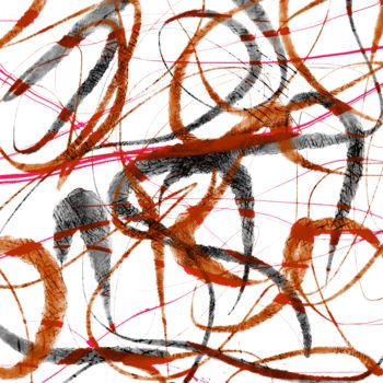 Arts numériques intitulée "Good Vibes - Orange" par Cila, Œuvre d'art originale, Peinture numérique