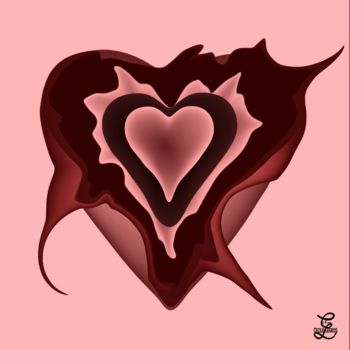 Arts numériques intitulée "coeur chocolat" par Cilce, Œuvre d'art originale