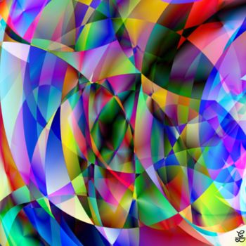 Arts numériques intitulée "géométrie colorée" par Cilce, Œuvre d'art originale