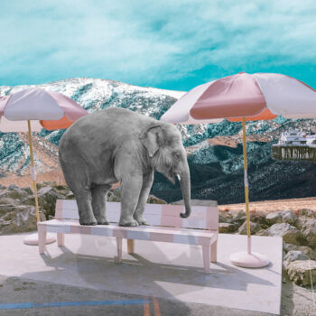 Digitale Kunst mit dem Titel "Slip, Slop, Slap" von Cindy Charles, Original-Kunstwerk, Fotomontage