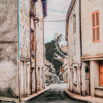 Digitale Kunst mit dem Titel "Gone for a ride" von Cindy Charles, Original-Kunstwerk, Fotomontage