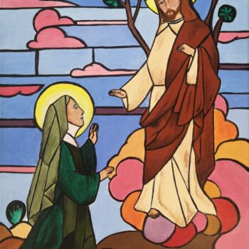 Peinture intitulée "Sainte Marguerite M…" par Cindy Le Boucher, Œuvre d'art originale, Acrylique Monté sur Châssis en bois