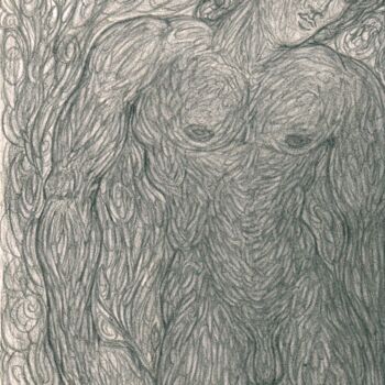 Drawing titled "L'Eveil d'Eros" by Cindy Millet, Original Artwork