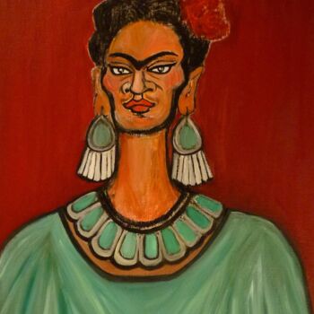 Peinture intitulée "Portrait de Frida K…" par Cindy Millet, Œuvre d'art originale, Huile