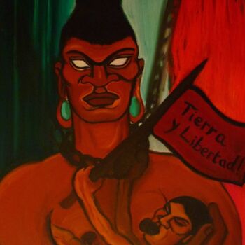Malerei mit dem Titel "Tierra y Libertad !" von Cindy Millet, Original-Kunstwerk, Öl