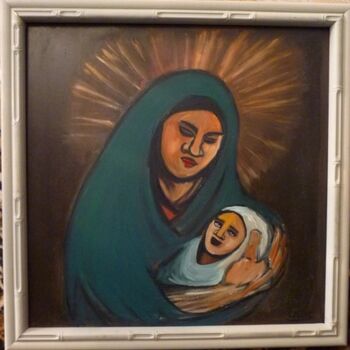 Pintura titulada "Petite Vierge à l'E…" por Cindy Millet, Obra de arte original, Oleo