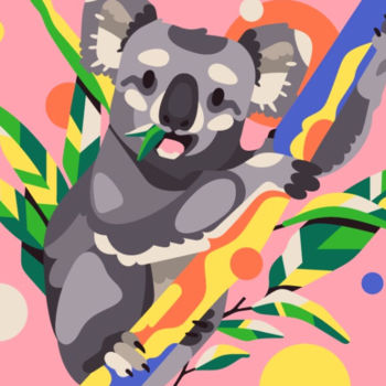 Arts numériques intitulée "Sweet Koala" par Digiartspecials, Œuvre d'art originale, Peinture numérique