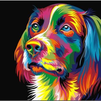 Digitale Kunst getiteld "Color Dog" door Digiartspecials, Origineel Kunstwerk, Digitaal Schilderwerk