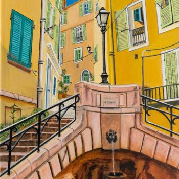 Painting titled "Place du Conseil" by Cindy Wolsfeld, Original Artwork, Acrylic