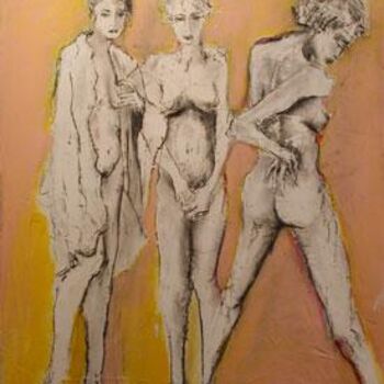 Painting titled "Figure study" by Cindy Moore, Original Artwork, Oil