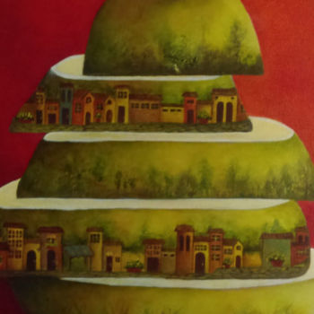 Pittura intitolato "The Pear" da Cindy Pance, Opera d'arte originale, Olio