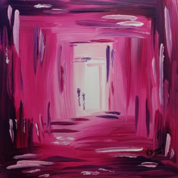Pittura intitolato "lumiere-rose-2.jpg" da Valérie Drouet, Opera d'arte originale, Acrilico