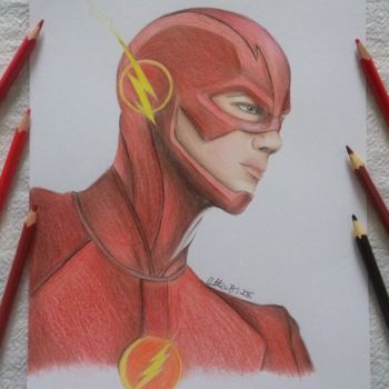 Drawing titled "The Flash Realismo" by Cinthia Barbosa, Original Artwork, Pencil