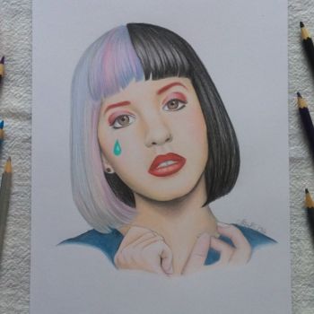 Tekening getiteld "Melanie Martinez" door Cinthia Barbosa, Origineel Kunstwerk, Potlood