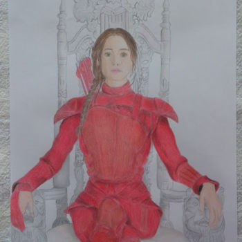 Disegno intitolato "Katniss Everdeen Th…" da Cinthia Barbosa, Opera d'arte originale, Matita