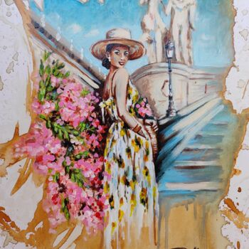 Pintura intitulada "Vacanze romane" por Cynthia, Obras de arte originais, Acrílico