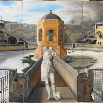 Painting titled "Libertà versus cont…" by Cinzia Tellarini, Original Artwork, Oil Mounted on Wood Panel