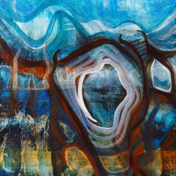 Картина под названием "Tranquility Base" - Ciprian-Florin Stancu, Подлинное произведение искусства, Акрил Установлен на Дере…