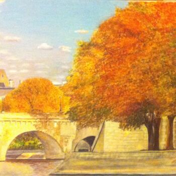 Peinture intitulée "Paris en automne" par Cirene Bé Gé, Œuvre d'art originale, Acrylique