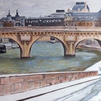 Peinture intitulée "Pont neuf Paris sou…" par Cirene Bé Gé, Œuvre d'art originale, Acrylique