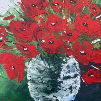 Painting titled "Poppies" by Bianca Cirlejan, Original Artwork, Acrylic