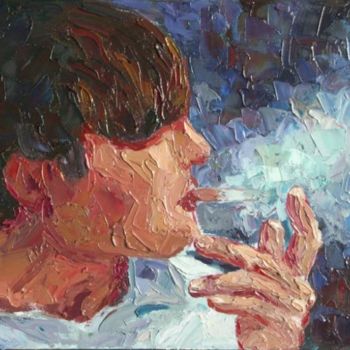 Pittura intitolato "smoker" da Ciro Dalessio, Opera d'arte originale, Olio
