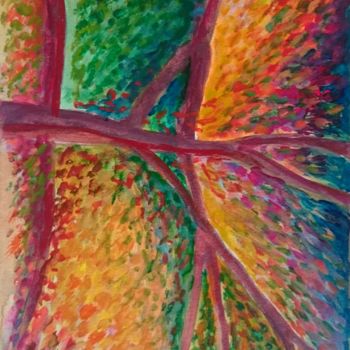 Painting titled "The life tree" by Dina Cirt, Original Artwork, Acrylic