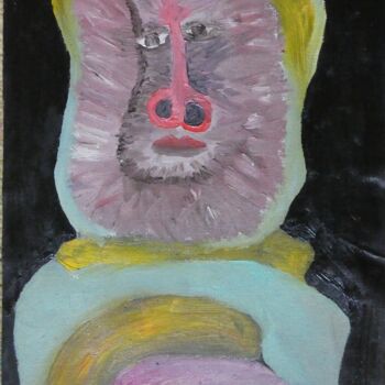 Painting titled "Baboon" by Ciru Ivy, Original Artwork, Oil