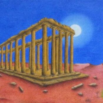 Disegno intitolato "L'antico tempio" da Cizzart, Opera d'arte originale, Altro