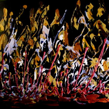 Pittura intitolato "FLAMES" da Cj Arts, Opera d'arte originale, Acrilico