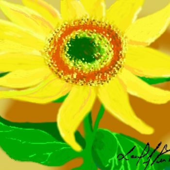 Pittura intitolato "Sunflower2" da Cj James, Opera d'arte originale, Olio