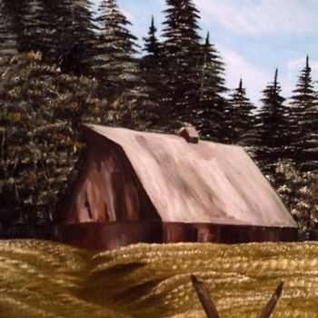 Pittura intitolato "Old Country Barn" da Cj James, Opera d'arte originale
