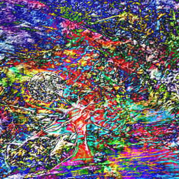 Arts numériques intitulée "choc cosmique" par Cj Perin, Œuvre d'art originale, Peinture numérique