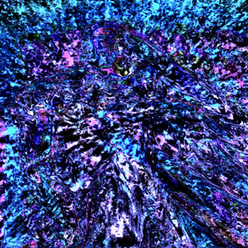 Digital Arts titled "Explosion bleue" by Cj Perin, Original Artwork, Digital Painting