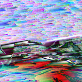 Arts numériques intitulée "Reflets du lac" par Cj Perin, Œuvre d'art originale, Peinture numérique