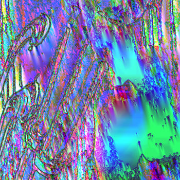 Digitale Kunst mit dem Titel "L'escalier du ciel" von Cj Perin, Original-Kunstwerk, Digitale Malerei