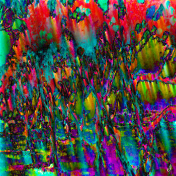 Digitale Kunst mit dem Titel "Buisson ardent" von Cj Perin, Original-Kunstwerk, Digitale Malerei