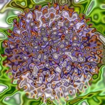 Digitale Kunst mit dem Titel "Cosmic Flower head" von Chris Kitchener, Original-Kunstwerk