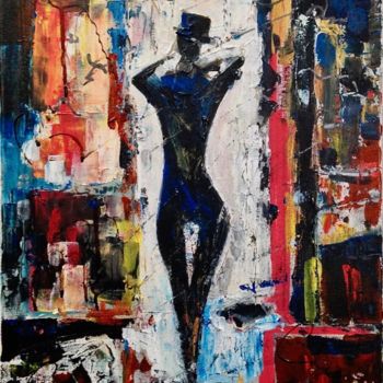 Painting titled "silhouette femme" by Roemy, Original Artwork, Acrylic