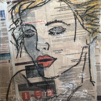Painting titled "portrait femme" by Roemy, Original Artwork, Other