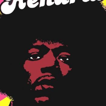 Peinture intitulée "Hendrix" par B. Cladères, Œuvre d'art originale, Huile