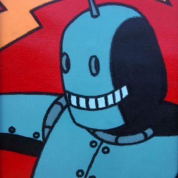 Peinture intitulée "Robot 1" par B. Cladères, Œuvre d'art originale, Huile