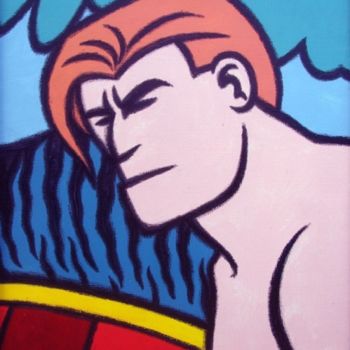 Painting titled "Surfer" by B. Cladères, Original Artwork, Oil