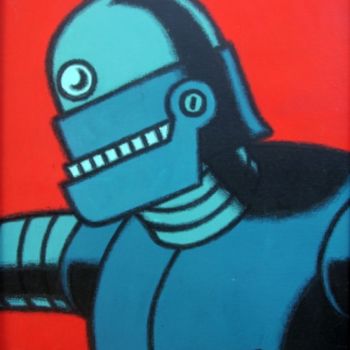 Painting titled "Robot 2" by B. Cladères, Original Artwork, Oil