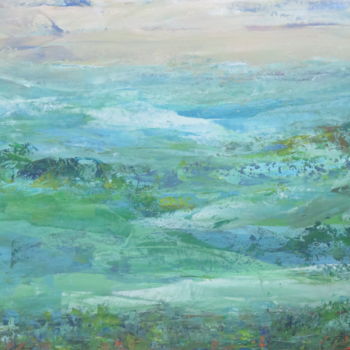 Painting titled "Paysage onirique" by Clarisse Friedmann, Original Artwork, Acrylic Mounted on Wood Stretcher frame
