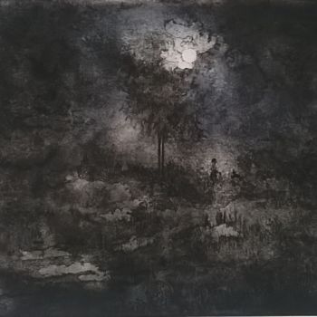 Printmaking titled "série clair de lune" by Claire Anna, Original Artwork, Etching