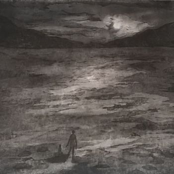 Printmaking titled "clair de lune" by Claire Anna, Original Artwork, Etching