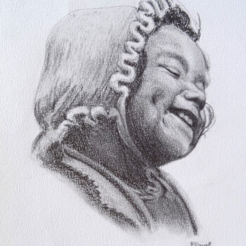 Drawing titled "Zangmo : Fillette a…" by Claire Arnoult, Original Artwork, Graphite