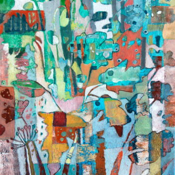 제목이 "exubérance"인 미술작품 Claire Biette로, 원작, 아크릴 나무 들것 프레임에 장착됨